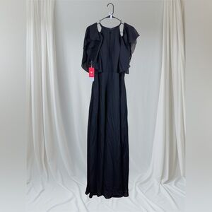 JJ’s House Chiffon Bridesmaid Dress Size 12 Black NWT